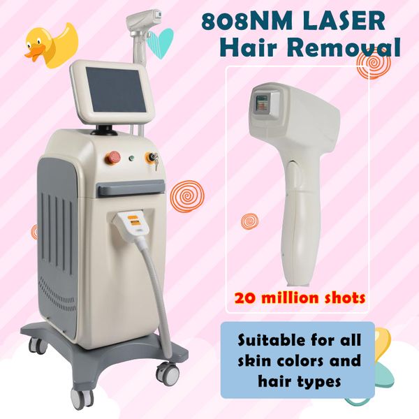 

2020 professional high power 808 diode laser hair remvoal machine 20 million s fast and painless ing hair removal, Black;white
