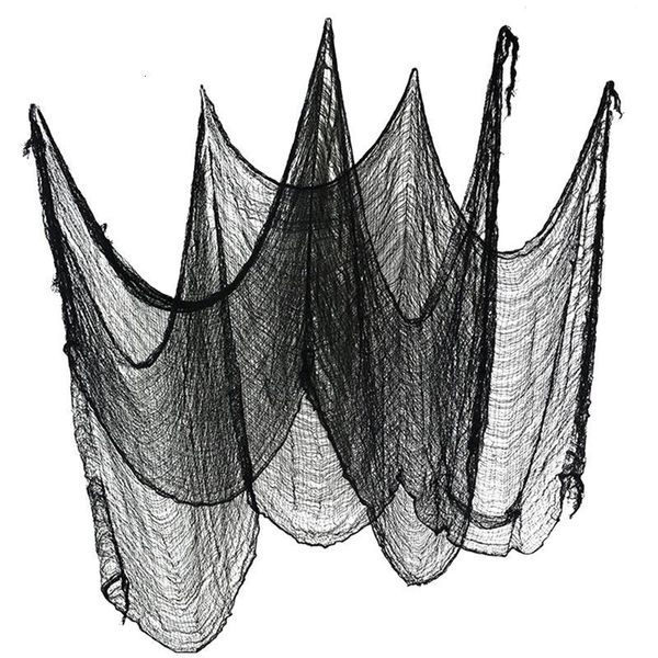 

1pc black terror gauze halloween creepy cloth haunted house props for decor (black 80x400 cm