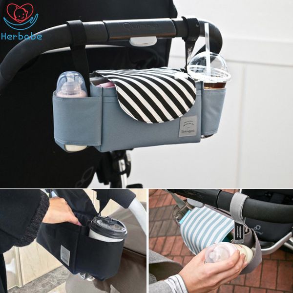 

herbabe baby stroller accessoris storage bag waterproof large capacity cart bottle bag mummy diaper nappy