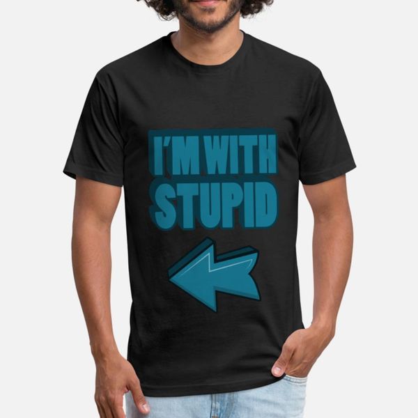 

i m with stupid t shirt men printing cotton s-xxxl costume anti-wrinkle new style spring family shirt
