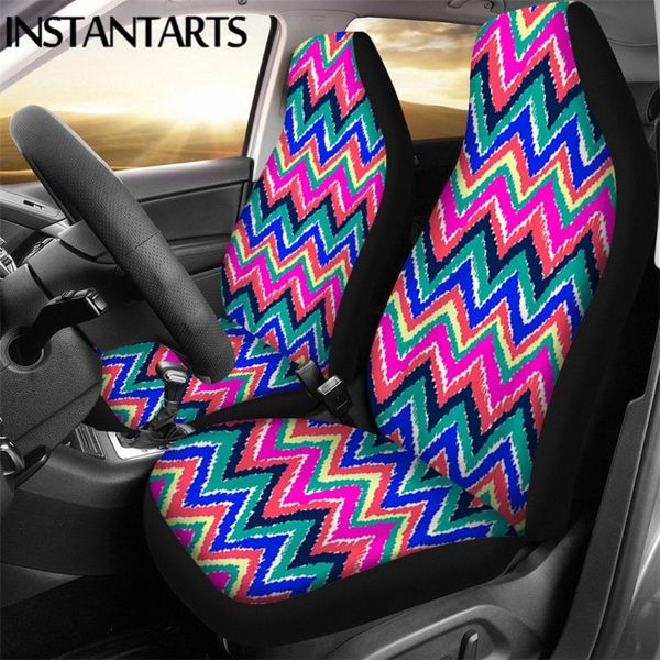 

instantarts colorful stripe pattern fashion car interior seats protector slip-resistant front car seat covers sheet