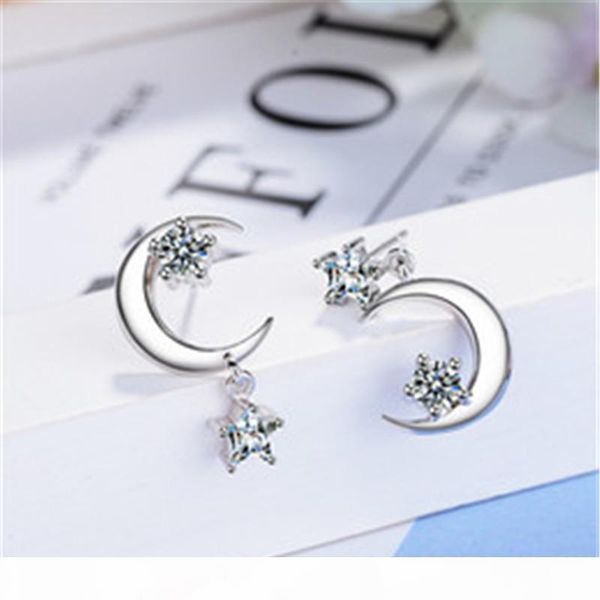 

2019 earrings jewelry fashion lovely rhinestone women stud earrings asymmetry earrings alloy simple accessories sweet creativity, Golden;silver