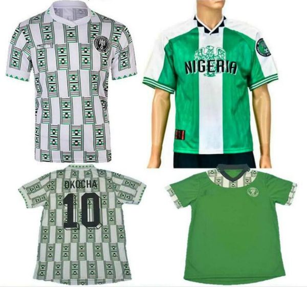 

1994 1996 1998 retro soccer retro jersey 96 98 amokachi yekini ikpeba soccer shirt okocha amokachi okoro classic football uniforms, Black;yellow