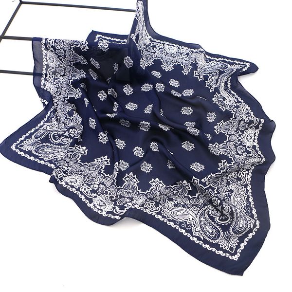 

bags scarf women's silk scarf fashion lady square scarves soft shawls solid color bandana neckerchief 70cm, Blue;gray