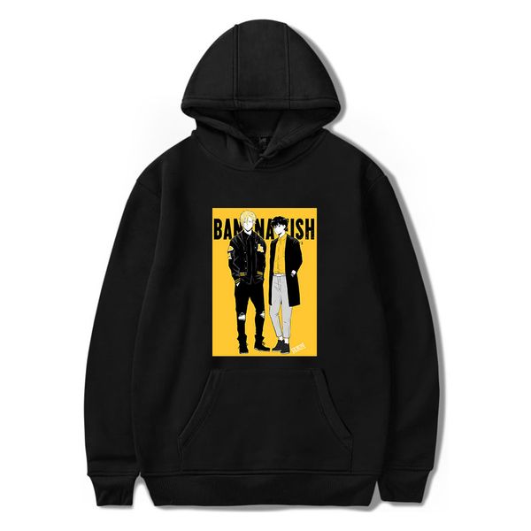 

banana fish anime hoodie men/women popular fashion casual banana fish hoodies sweatshirt pullover streetwear clothes, Black