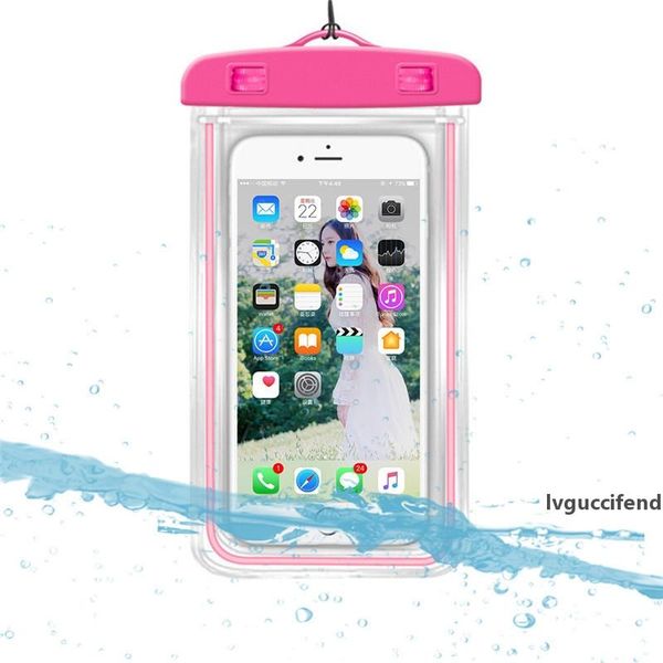 

universal waterproof phone pouch snowproof dirtproof cellphone case bag diving swimming phone pouch for ios android huawei
