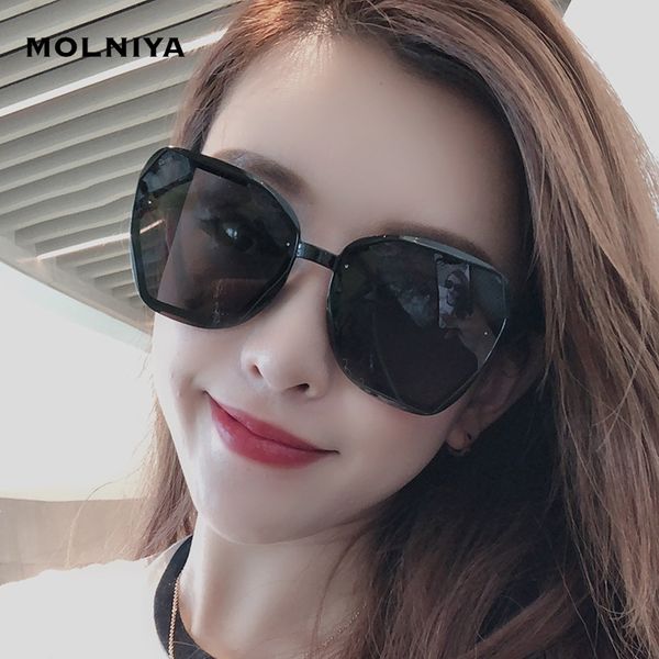 

korean version irregular sunglasses men women retro square big frames sun glasses gradient eyewear uv400, White;black