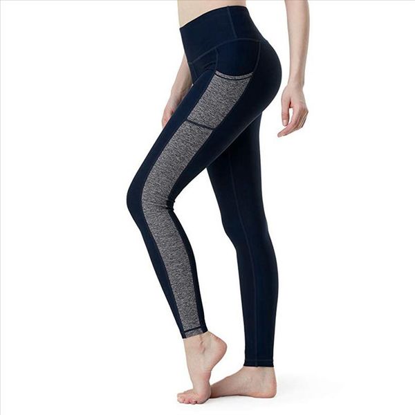 

leggings women fitness workout sportswear skinny push up pencil pants solid with blocked patchwork leggins pockets leggins mujer, Black