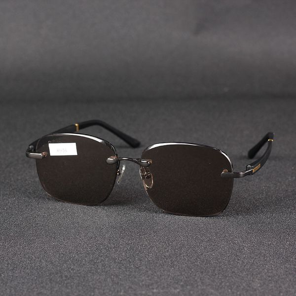 

men sunglasses vazrobe rimless glass brown sun glasses for man oversized 150mm crystal shades anti reflection scratch heavey ch01, Blue