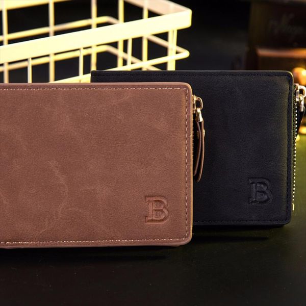 

new mens wallets short coin purse small fashion designer black brown id credit card holder purse wallet, Red;black
