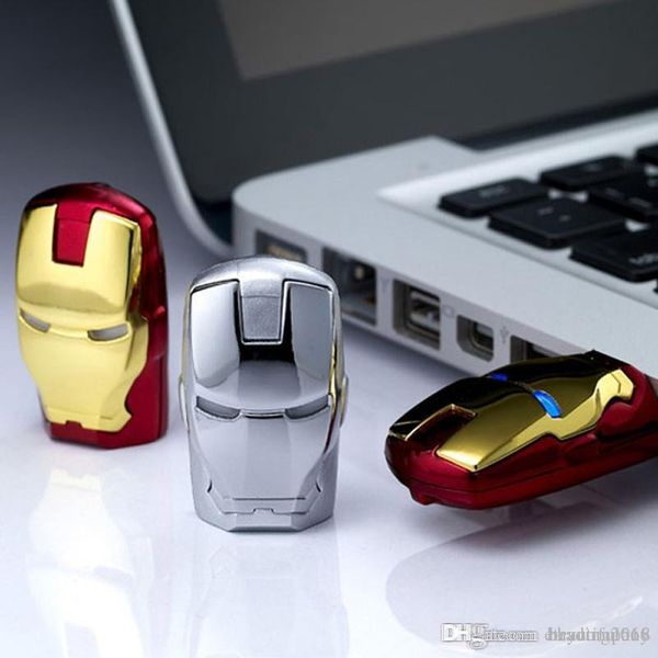 

cgjxsdesign real capacity avengers iron man led lighting pen drive usb flash drive 32gb ~64gb
