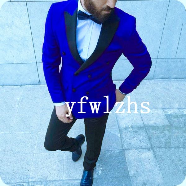 

custom-made double-breasted groomsmen peak lapel groom tuxedos men suits wedding/prom/dinner man blazer(jacket+pants+tie) t195, Black;gray