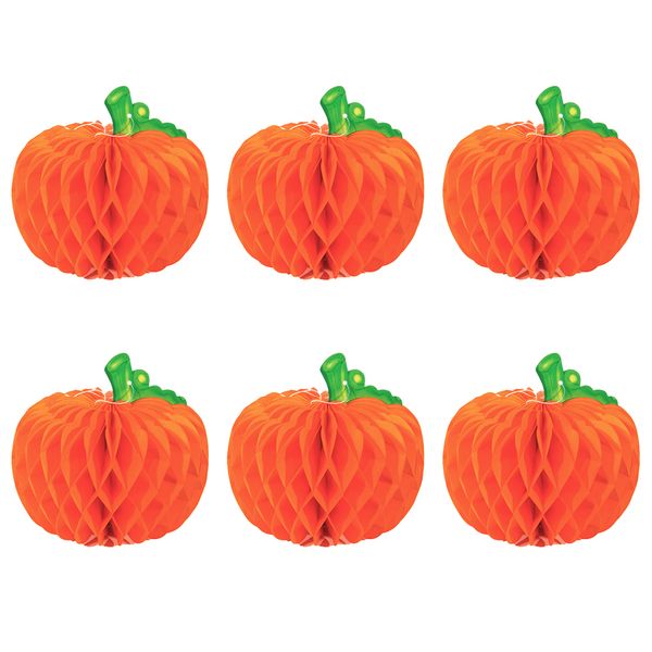 

6pcs festival lightweight for home paper pumpkin honeycomb halloween decoration