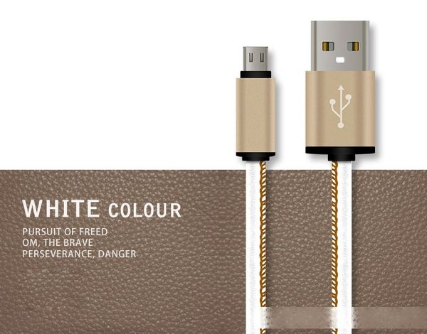 

leather charging cable date transmission cord micro usb v8 for samsung huawei charger cord with buckle