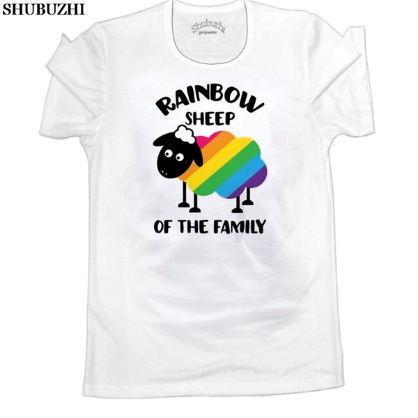 

men's leisure rainbow sheep of the family lgbt t-shirt white short sleeve custom t shirts boy