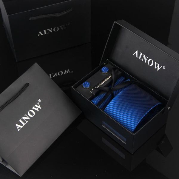 

2019 high-quality european and american new men's tie business premium gift boxes 6-piece casual men's tie, Black;blue