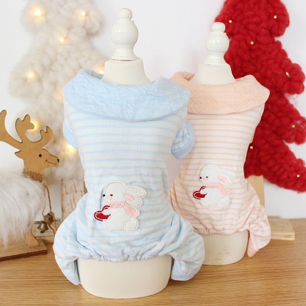 

dog pajamas for autumn and winter heart homewear blue and pink colors four-legged pet cotton pajamas for dogs onesie