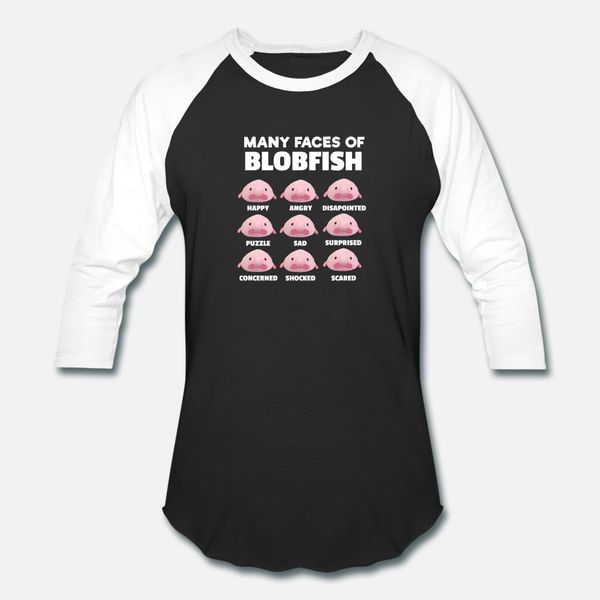 

humorous many faces of blobfish graphic men women t shirt men customized 100% cotton s-xxxl letter interesting authentic summer style shirt