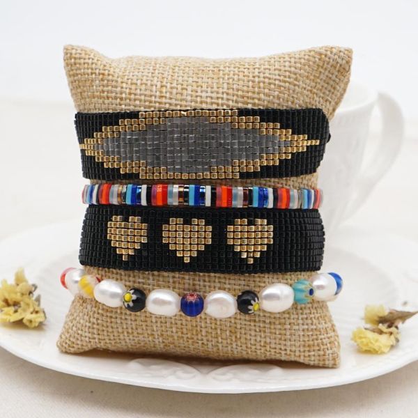 

go2boho miyuki beads bracelets heart jewelry real pearl popcorn beads tila pulseras handmade woven bracelets jewellery, Golden;silver