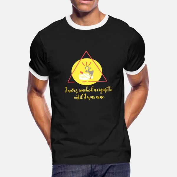 

cigarette t shirt men print short sleeve crew neck famous breathable spring autumn kawaii shirt