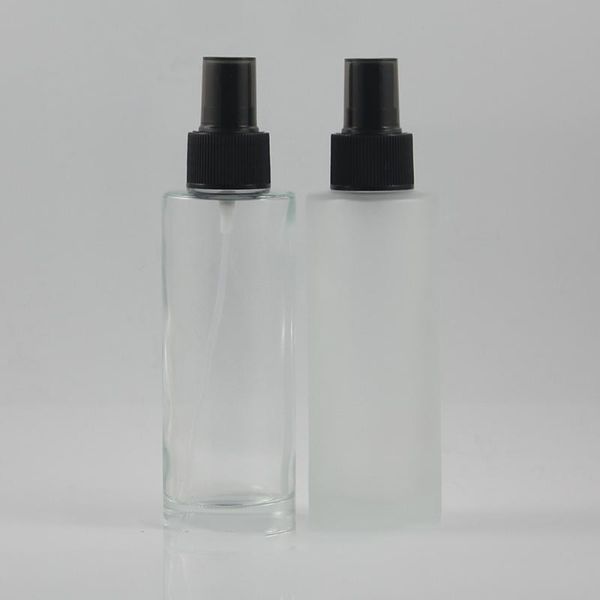 

storage bottles & jars clear/clear frosted glass empty 100 ml spray bottle with black lid
