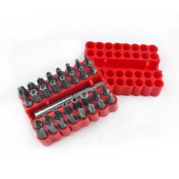 

33pcs security tamper proof bit set torx hex star spanner screwdriver tip hand tool set chrome-vanadium steel quick release