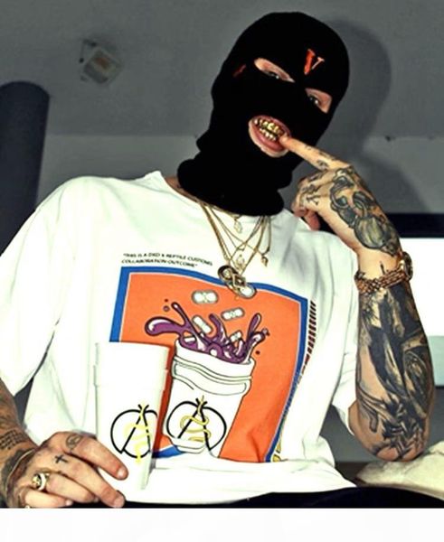 

2019 new hip hop v pop store guerrilla shop limits bandit heads to wear wool caps and cold caps dual-purpose bandit masks, Blue;gray