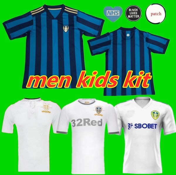 

thai version 20 21 leeds united 2020 2021 centenary home away suit soccer jerseys cota philips bamford clarke forshaw roofe alioski, Black