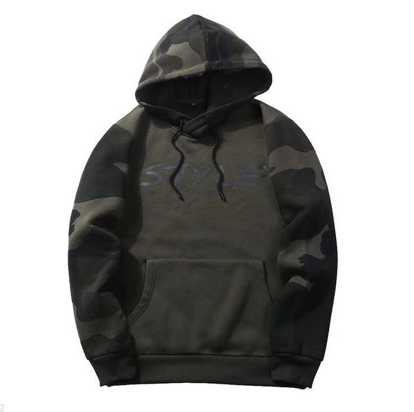 

smeiarar camouflage hoodies men sweatshirt male camo hoody hip hop autumn fleece military hoodie men sportswear jacket, Black