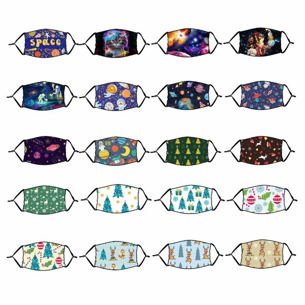 

20 стили мультфильм рождество маски с фильтром для взрослых дети ice шелковый xmas партии маски для лица против пыли mouth крышки многоразов