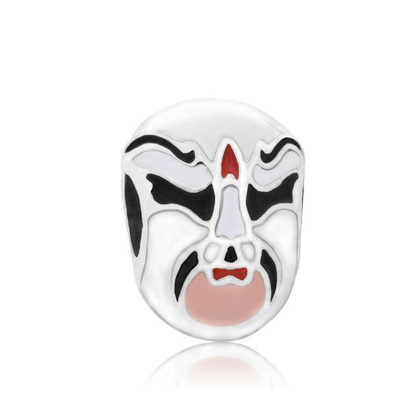 

chinese traditional opera pattern of the make-up charms classic bead jewelry adapting original pandora bracelet for women gift, Bronze;silver