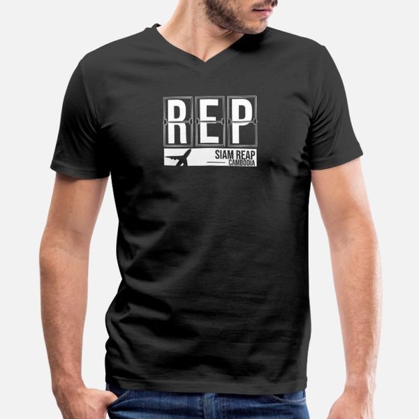 

rep siem reap international airport cambodia airport code souvenir or gift design t shirt men printed short sleeve round neck shirt