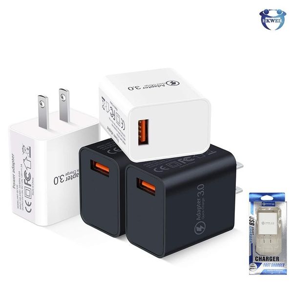 

qc3.0 quick charger 18w usb charger fast charging 3.0 wall chargers adapter us eu plug