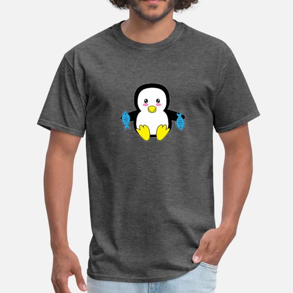 

pinguine lieben fisch t shirt men character cotton round neck kawaii fit funny casual spring autumn kawaii shirt
