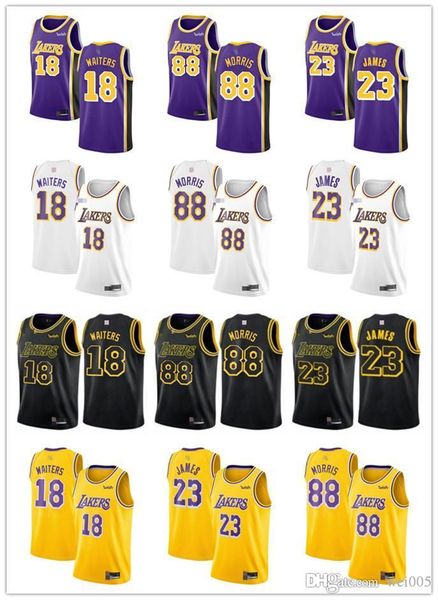 

mens womens youth los angeles lakers 18 dion waiters 88 markieff morris 23 lebron james basketball jerseys, Black;red