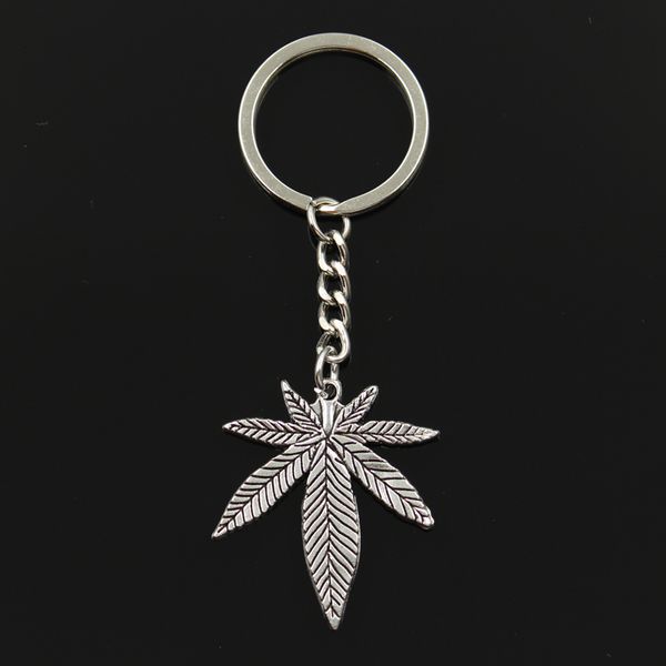 

fashion 30mm key ring metal key chain keychain jewelry antique bronze silver color plated maple leaves 39x34mm pendant