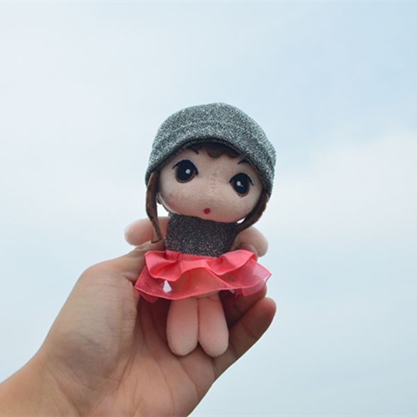 

beauty plush dolls cute keychains pendant girls toys gifts 2020 keyring, Silver