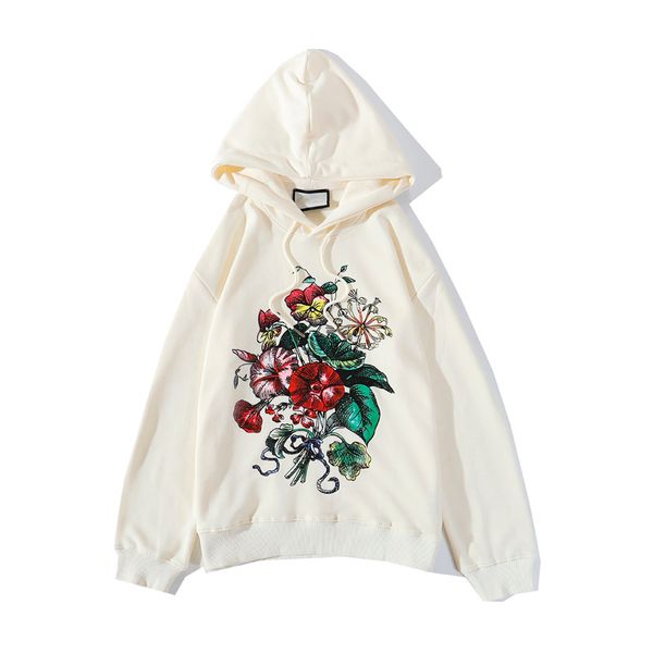 

2020 new arrival men's & women's hoodies fashion mens floral print hooded sweater womens casual pullover hoodie 2 colors size m-2x, Black