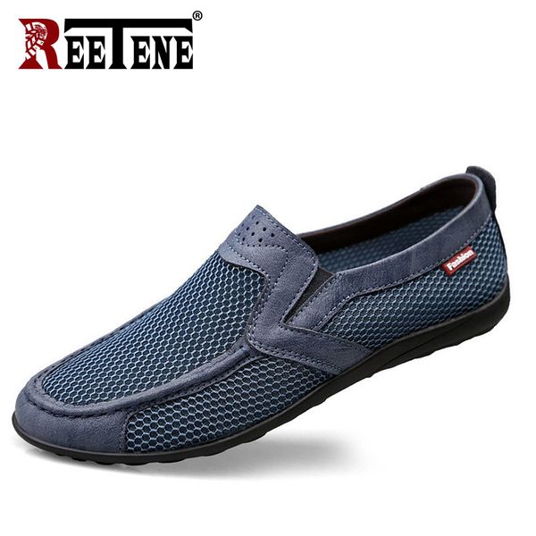 

reetene mesh light мужчины кроссовки повседневная мужская обувь дышащая бездельников обувь для мужчин комфорт на открытом воздухе non-slip, Black