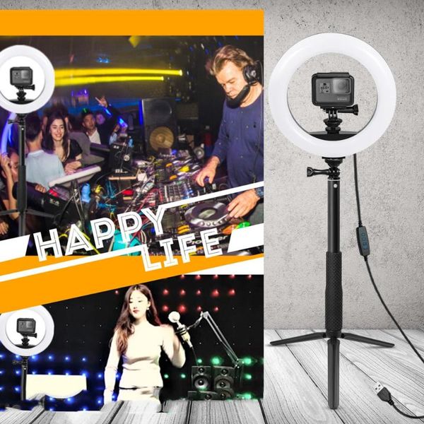 

pgraphy dimmable led selfie ring light for hero 8 7 6 5 4 for xiaomiyi sj enek bar dj fill light