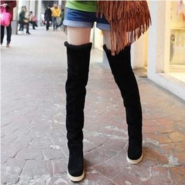 

new winter models snow boots women over the knee shoes female in tube long boots feminino zapatos mujer bota 2020, Black