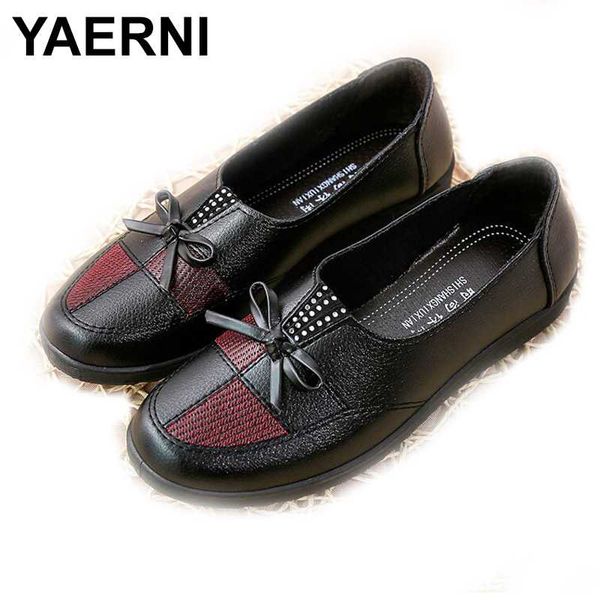 

yaerni new pu leather women shoes woman flat shoes fashion woman casual work ballerinas ladies mother slip on moccasins, Black