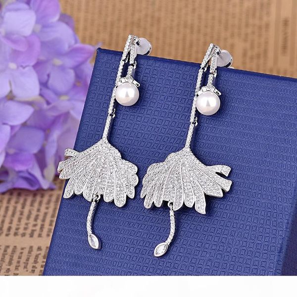 

european and american new style luxury pearl zircon exaggerated personality flower shape design silver color earring fashion earring jewelry, Golden