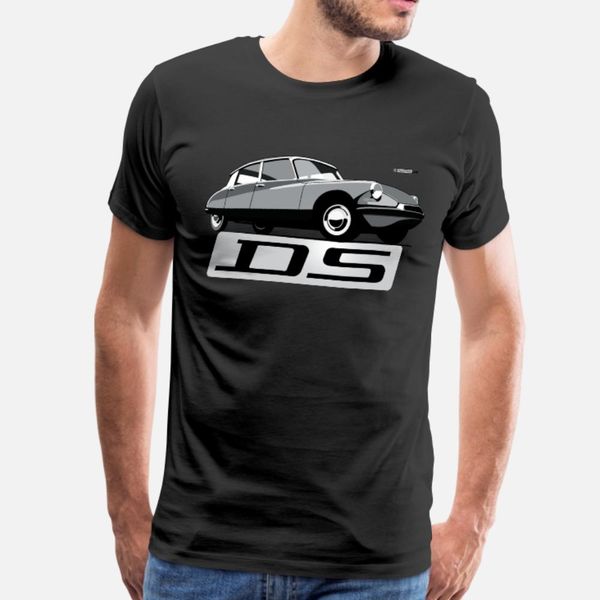 

citroÃ«n ds script emblem and illustration t shirt men design 100% cotton s-xxxl solid color graphic humor summer slim shirt