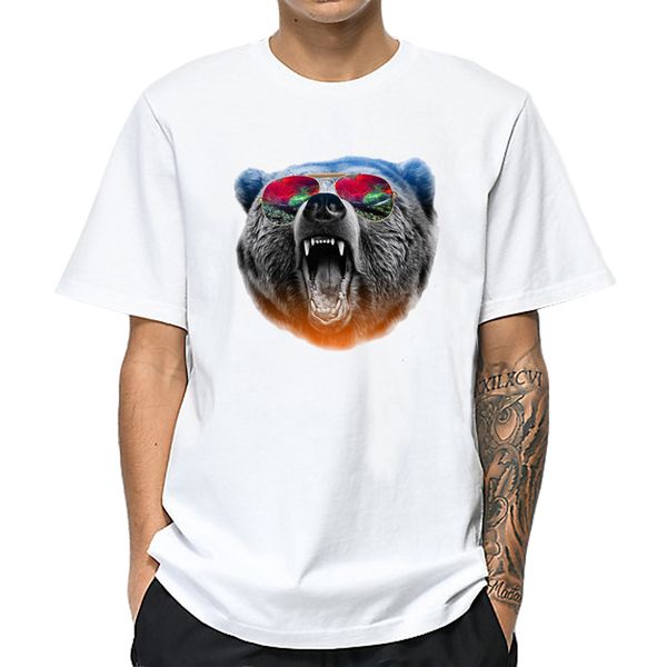 

funny t-shirt men cute t shirt cartoon heart pattern bear animal print tee short sleeve plus size