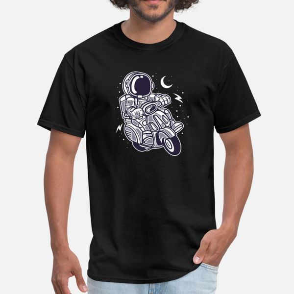 

astronaut drive scooter in space t shirt men printed tee shirt o-neck letters interesting comical spring autumn letters shirt