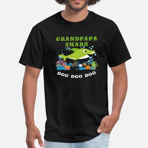 

grandpapa shark t shirt men character tee shirt round collar clothing graphic authentic summer natural shirt