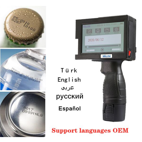 

printers moblie label handheld inkjet printer variable qr bar batch code date number logo expiry hand jet pinter thermal