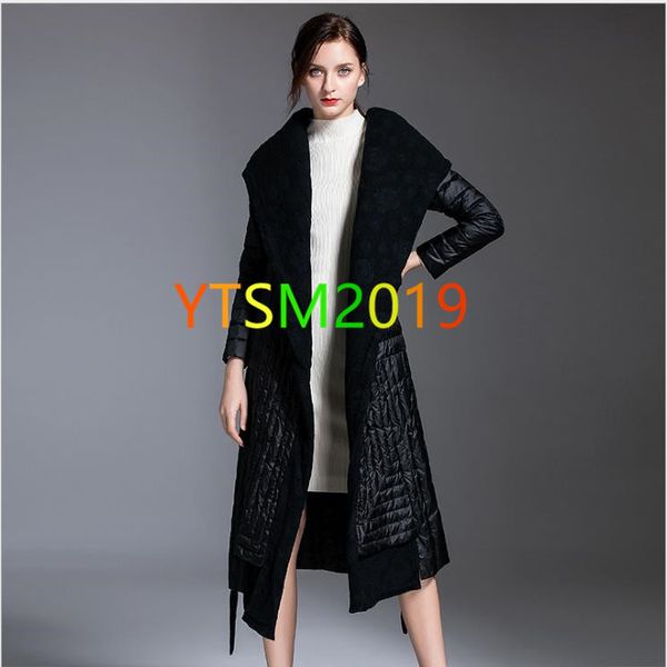 

down coat for womens hoodie white duck down down wear panelled slinky belt outdoor warm feather, Black