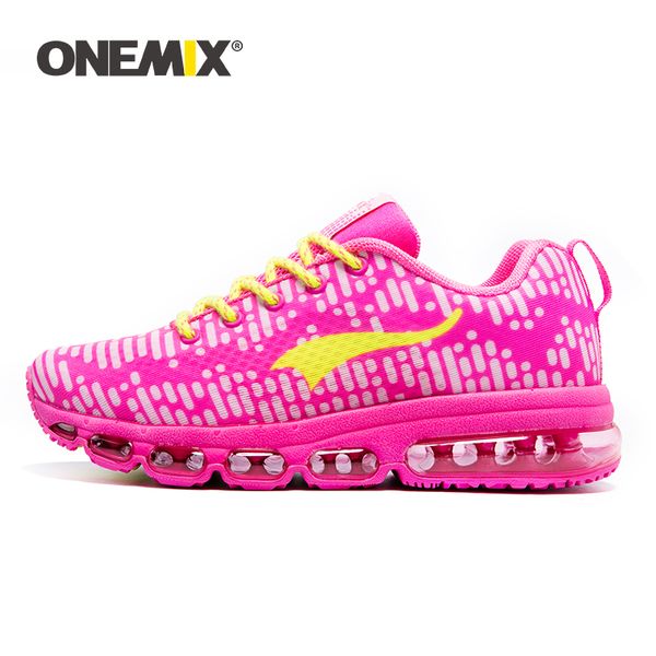 

onemix 2020 fashion white sneakers women black running shoes walking sneakers lace up air cushion outdoor female sports shoes